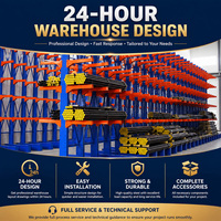 Sistema de Estanterías Cantilever Modular con Base de Viga H para Almacenamiento de Materiales Largos y Tuberías de Acero, Plan para Centro Logístico