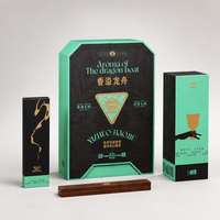 Boîte cadeau d'encens octogonale personnalisée en papier texturé avec plaque de dragon en feuille d'or OEM