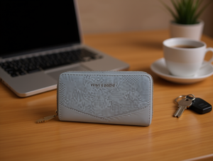 Portefeuille double fermeture éclair pour femme, taille moyenne, en PU, style minimaliste - Product Image 2