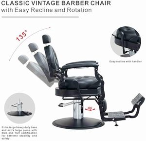 Profesyonel vintage kuaför salon mobilya dayanıklı berber kahverengi beyaz altın yeşil gri yıkama berber koltuğu - Product Image 3