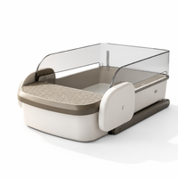 Bac à litière automatique haute capacité pour chat avec capteurs de sécurité, en acier inoxydable, anti-odeur, facile à nettoyer, écologique, pour les foyers multi-chats