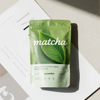 Sac d'emballage en poudre refermable personnalisé Pochette debout de qualité comestible avec fond surdy pour poudre de cacao Poudre de matcha