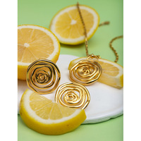 2024 déclaration de bijoux de fête de Luxe 18k plaqué or tourbillon charme boucles d'oreilles collier ensemble de bijoux pour les femmes