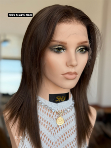 Parte libre en cualquier lugar SHY Luxury Desgin Hd 13*5 Peluca con malla frontal 100% Peluca sin pegamento de pelo eslavo con un solo nudo - Product Image 4