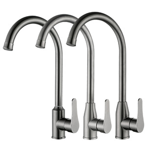 Fregadero de Cocina de Acero Inoxidable con Grifo, de un Solo Orificio, Color Gris Metálico Cepillado - Product Image 4