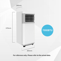 Aire Acondicionado Portátil Airwens de 220V 50Hz 7000BTU, Calefacción, Refrigeración, Purificador de Aire, Deshumidificador, Silencioso, Ahorro de Energía, Unidad de Refrigeración para el Hogar