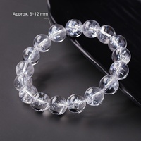 Bracelet rond en cristal blanc naturel de l'Himalaya, perle unique arc-en-ciel, fil de perles DIY, bijoux en cristal en vrac