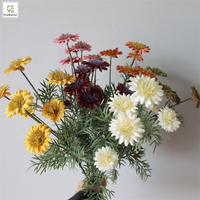 Bunga Sutra Cornflower Buatan Murah untuk Dekorasi Rumah, Krisan Kuning Tiruan, Bunga Daisy Merah Muda Putih