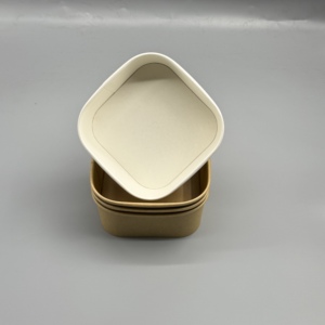 Conteneur alimentaire rond en papier kraft biodégradable personnalisé en usine, bols à salade jetables à emporter avec couvercle - Product Image 4