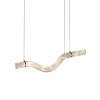 Candelabro minimalista de cobre con luz simple Colgante de mármol de diseñador creativo de lujo para restaurante Bar y hotel