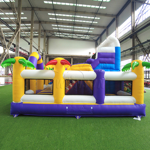 WINSUN <b>Inflatable</b> Tropical Bouncy Castle with Slide PVC Waterproof CE Certified for Kids Party Amusement Park Custom Logo - Product Image 5