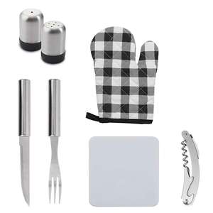 BBQ ग्रिल उपकरण सेट के साथ काले अछूता पिकनिक कूलर बैग के साथ 12pcs स्टेनलेस स्टील डेरा डाले हुए बर्तन किट - Product Image 3