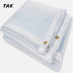 30mil Étanche <span class=keywords><strong>Cristal</strong></span> Transparent Enceinte Verre Clair Bâche Marché Étal Clair Oeillet Bâche Produits Avec D-Rings - Product Image 1