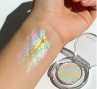 Fard à paupières arc-en-ciel avec logo personnalisé, surligneur, poudre lumineuse pour le maquillage des yeux de fête, pour les tons de peau clairs et foncés