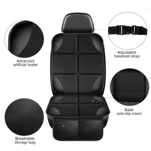 Fundas para Asientos de Coche, Negras, de PVC Antideslizante, Rectangulares, Protectoras para Mascotas en el Asiento Trasero, con Bolsillos de Almacenamiento para la Protección del Interior del Coche - Product Image 4