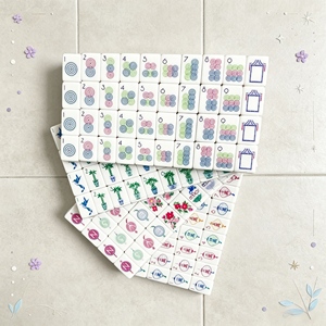 Classic <b>Mahjong</b> Tiles <b>Set</b> With Floral And Bamboo Designs Portable For 4 Players Universal Use - Product Image 2