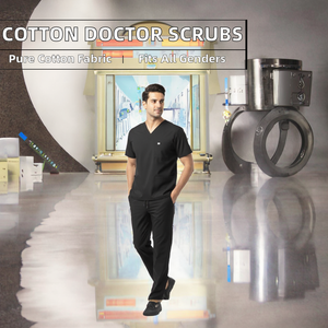 Unisex Cotton Worsted Fabric Scrub Uniform Medical <b>Doctor</b> <b>Set</b> OEM Factory Custom Logo Design Hospital Clothing Needle Detection - Product Image 2