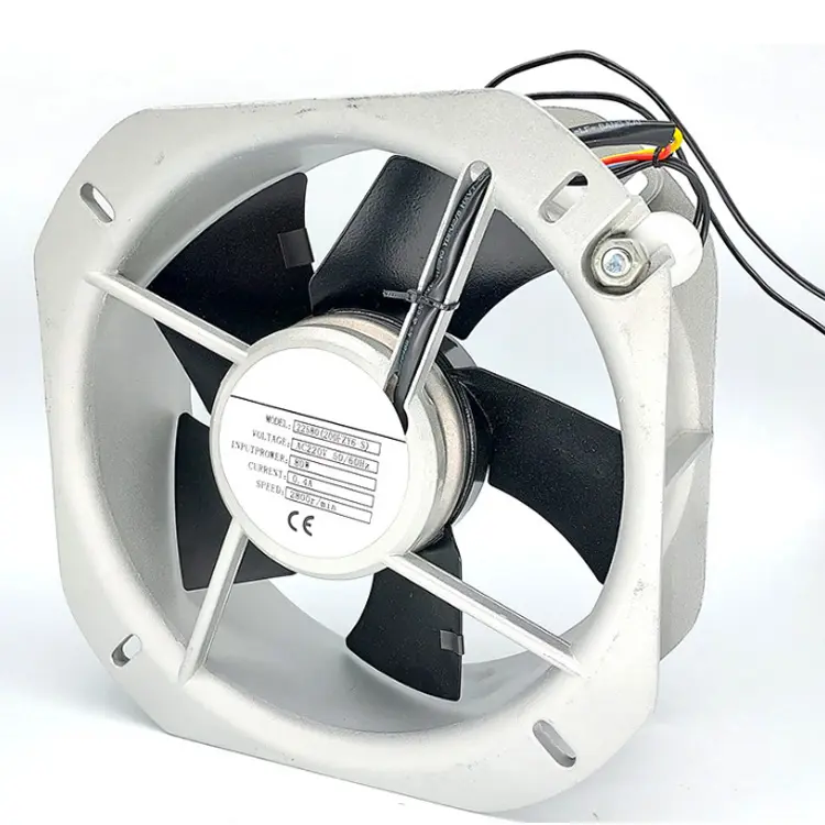 22580 white external rotor fan high temperature 225x225x80mm metal blade industrial cooling fan 22cm cabinet axial flow fan