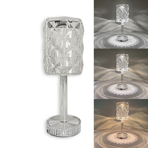 Gül kristal masa lambası pil ile taşınabilir dokunmatik değişim renk elmas masa lambası gece lambası restoran bar başucu dekor - Product Image 5