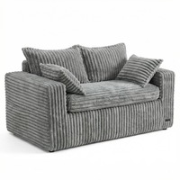 Canapé pouf 59 pouces, canapé deux places sans structure, livré en boîte, petit canapé rembourré avec assise profonde pour salon et chambre à coucher