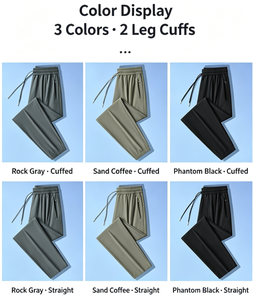 Pantalones Casuales de Invierno para Hombre <span class=keywords><strong>Wusi</strong></span>, de Seda de Hielo, para Hombres de Mediana Edad, Ajustados, con Cintura Elástica, de Poliéster - Product Image 6