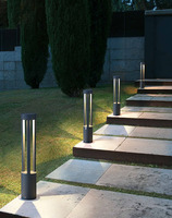 Lampadaire LED extérieur moderne noir, IP65, étanche, pour jardin, allée, pelouse