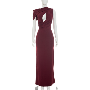 Viviblook D26DS216 Vestidos de Verano para Mujer, Nuevo Vestido de Fiesta Largo Casual de Color Sólido con Lazo y Manga Corta, Corte Ajustado - Product Image 1
