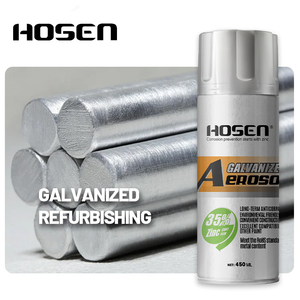 HOSEN Zinc‑Rich Galvanizing Aerosol <b>Spray</b> Paint, 35% Zinc Content 450ML, Metallic Finish Building Metal Protective Coating - Product Image 2