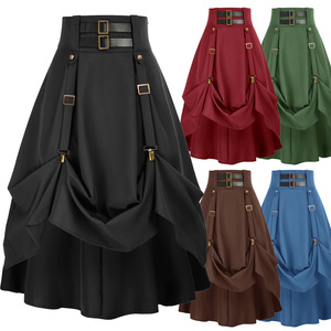 Ropa Medieval, Falda Retro Renacentista, Falda para Festival de Cerveza, Decoración Metálica - Product Image 1