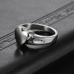 Grosir Kustom Perhiasan Baja Nirkarat Pabrikan Personalisasi Desain Hati Abu Guci Kenang-kenangan Cincin Jari - Product Image 6