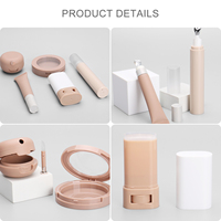 Pot cosmétique rond transparent personnalisé avec logo recyclable, ensemble de maquillage avec crème pour le visage et boîte pour fards à paupières