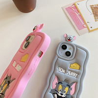 Funny 3D Cartoon Tom Cat Silicone Mobile Phone Cases pour iPhone 17 16 15 14 Pro Max Plus Phone Accessories Silicone Case Cover