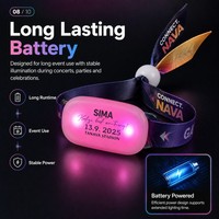 Bracelet LED promotionnel Longstargift en gros, coloré, télécommandé, pour événements sportifs, stades et célébrations