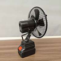 Ventilateur oscillant de 8 pouces avec grille en métal, 2 vitesses et batterie au lithium rechargeable.