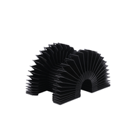 Garde-boue pliable en nylon noir pour guide linéaire CNC à soufflet accordéon