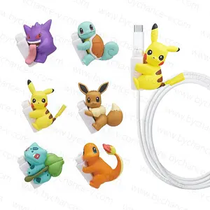 popular anime cartoon pocket monsters mobile phone cable protector cap small gift for iPhone users cartoon phone accessories