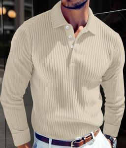Primavera e autunno nuova luce di lusso maturo uomini Casual sport stile retrò moda a righe da uomo Outdoor <span class=keywords><strong>Polo</strong></span> <span class=keywords><strong>manica</strong></span> <span class=keywords><strong>lunga</strong></span> - Product Image 3