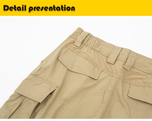 Pantalones Cargo Tácticos para Hombre, Corte Recto, Cintura Media, Secado Rápido, Lona Anti-Pilling, Lavado a la Piedra, Cierre de Cremallera, Estilo Workwear, Múltiples Bolsillos - Product Image 3