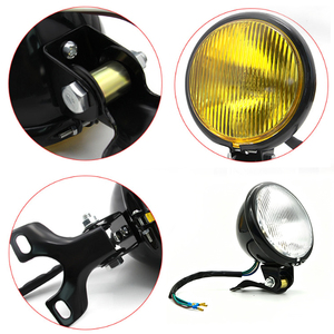 Phare rond rétro de 5 pouces pour moto CG125 GN125, feux de croisement et de route, antibrouillard, verre noir, jaune, blanc - Product Image 3