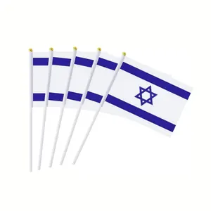 Спортивное мероприятие, сторонник фанатов, Израиль, ручной флаг, пластиковый шест, размахивающий руками флаги для всех стран