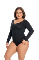 Body élasthanne à manches longues pour femme, combinaison en maille une pièce respirante pour tenue, vente en gros
