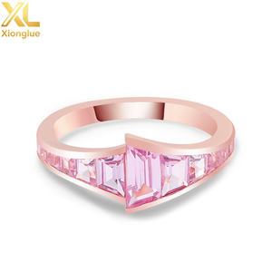 Anillo de Oro Rosa Sólido de 18K y 14K con Gema Cultivada en Laboratorio de Color Rosa, Anillo Hecho a Mano, Joyería de Moda para Hombre, Regalo de Navidad, Anillo Grueso - Product Image 1