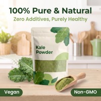 Polvo de Kale Orgánico Sin OMG HALAL, Grado Alimenticio, Venta al Por Mayor, 24 Meses de Vida Útil para Bebidas