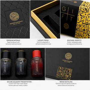 Perfume <b>Drawer</b> Sliding Box Rigid Ribbon <b>Pull</b> Velvet Tray <b>Gold</b> Foil Stamping Fragrance Attar Oud Gift Packaging Factory - Product Image 3