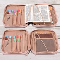 Housse de Bible Unisexe Imperméable en Polyester Durable Sac d'Église Carré avec Poche Zippée Design Portable Utilisation Chrétienne Quotidienne 3L+