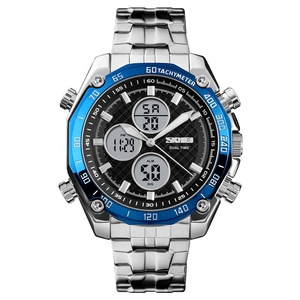 Boîtier en or en acier inoxydable confiture tangan numérique montres 3 atm étanche hommes poignet skmei 1302 - Product Image 6