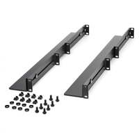 Kit de rails de rack de serveur en L réglables 1U, capacité de charge 50 kg, vis M6, écrous cage, pour armoire 19 pouces, noir, en stock