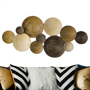 Décoration murale contemporaine en fer doré de luxe 125x55, créative, pour hôtel, salon, fond de télévision, vente en gros - Product Image 4