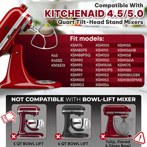 Accesorios Personalizados para Batidoras, Batidor Plano de Acero Inoxidable para Batidoras <span class=keywords><strong>KitchenAid</strong></span> de 4.5-5 Qt con Cabezal Inclinable - Product Image 6