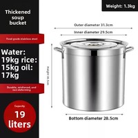 Équipement de restauration commerciale, marmite à soupe en acier inoxydable épaissi avec couvercle, grande capacité, design moderne pour restaurants